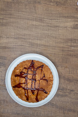 Homemade pie on rustic background