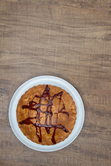Homemade pie on rustic background