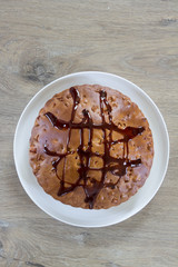 Homemade pie on rustic background