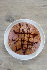 Homemade pie on rustic background