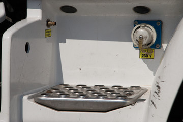 Firefighters car equipment park, tires, head lamp, siren, truck flight