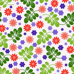  Seamless floral pattern from semiabstract flowers.