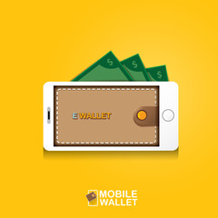 vector digital mobile e wallet vector concept