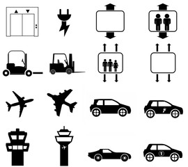 Transports en 16 icônes