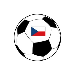 Obraz premium Drapeau de la République tchèque sur un ballon de foot