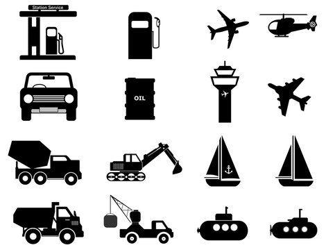Transports en 16 icônes
