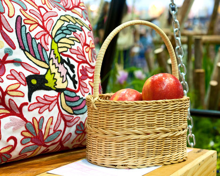 Wicker basket with fruit