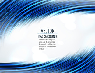 Abstract wave on white background. Bright curve flow. Vector design.