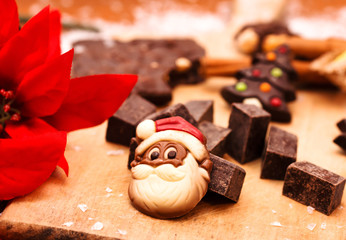 Christmas sweets and chocolates background