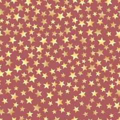 Nahtloses Muster mit goldenen Sternen auf rotem Hintergrund