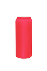 Red aluminum cans with blank copy space on white background.