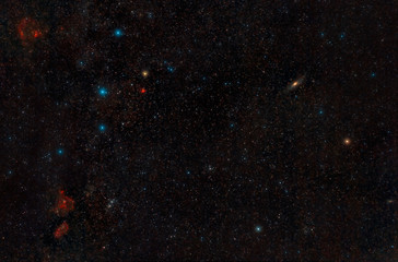 Cassiopeia Constellations and Andromeda Galaxy 