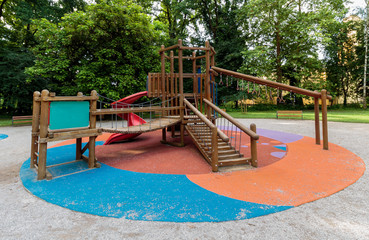 Childrens playground area in city park