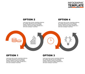four step arrow vector infographic template with icons