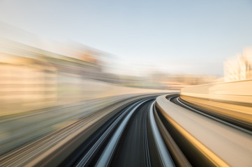 Obraz premium Speed motion in urban highway road tunnel