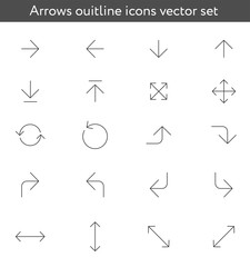Arrows lines icons vector set