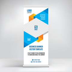 Banner, corporate business style concept background. Roll up stand vector