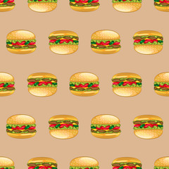 Burgers seamless pattern