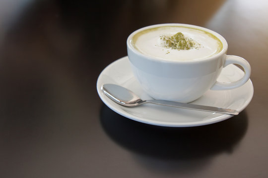 Hot green tea latte