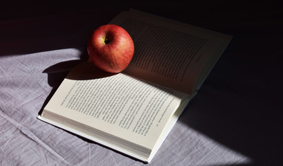 one apple on the book