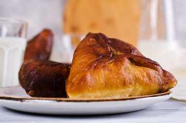 Homemade fried triangular pastry