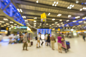 Blurred background : Traveler at airport terminal blur backgroun