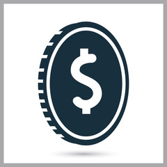 Coin icon. Simple design for web and mobile