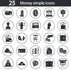 Money simple icons set for web and mobile design