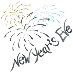 Obraz premium New Year hand-painted watercolor Illustration Holiday Winter Elements Clipart Isolated on the white 