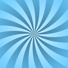 Blue rays poster. Popular ray star burst background television vintage. Dark-blue and light-blue abstract texture with sunburst, flare, beam. Retro art design. Glow bright pattern. Vector Illustration