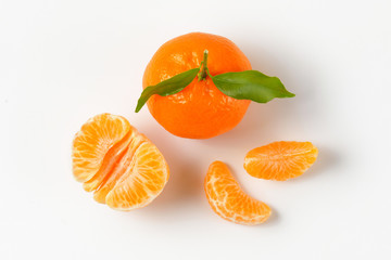 tangerine with separated segments