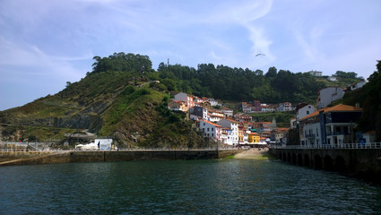 Landscape of the village of Cudillero in Asturias, Spain