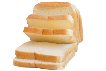 sliced bread isolated on white background