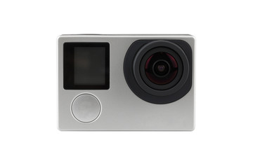 Action camera isolated on a white background.