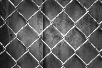 Fototapeta premium Chain Fence with zinc Background.
