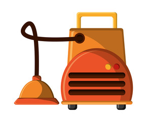 Vacuum cleaner machine icon. House appliances supplies and electronic theme. Isolated design. Vector illustration