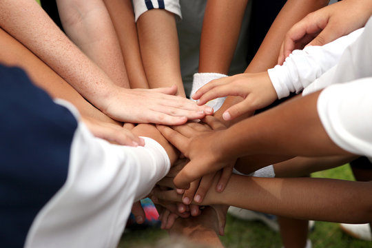 Group Of Young People's Hands