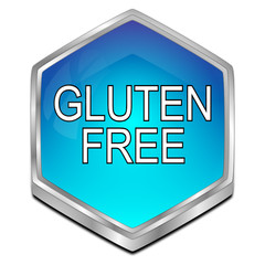 Gluten free Button - 3D illustration