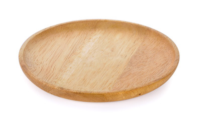 wood plate on white background