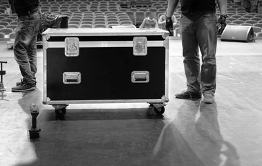 Road case on stage