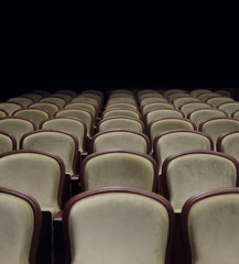 Obraz premium Rows of velvet theater seats