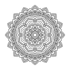 Round Indian Ornament / Hand Drawn Mandala