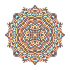 Round Indian Ornament / Hand Drawn Mandala