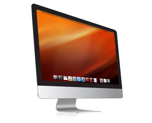 Modern computer on white background 3D rendering