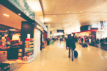 Blurred background : Traveler at airport terminal blur backgroun