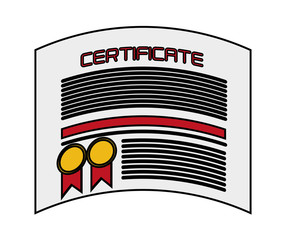 Certificate diploma icon. School education learning and knowledge theme. Isolated design. Vector illustration