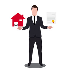 House Insurance Contract Colourful Illustration flat style
