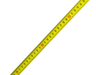 Yellow construction measuring tape