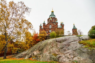 Uspenskin cathedral in Helsinki autumn view © Sergey Yarochkin