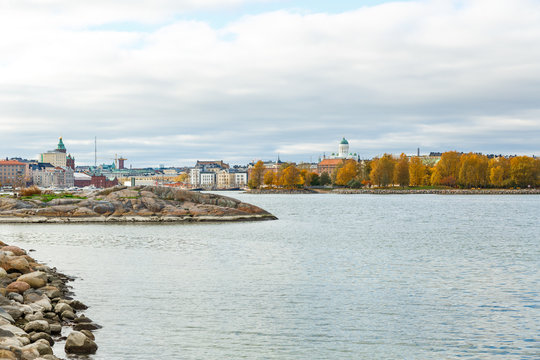 Helsinki city view in autumn